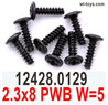 Wltoys 104019 Screws Parts 12428.0129 2.3x8 PWB Phillips pan head machine screws with media.