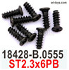 Wltoys 104019 Screws Parts 18428-B.0555 ST2.3x6PB Phillips round head screws.