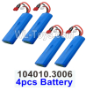 Wltoys 104020 Parts 104010.3006 Lithium Battery 7.4V 3000mAh Group.
