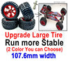 Wltoys 104072 Force Upgrade Parts Upgrade Wheel Tire Parts. Upgrade Large Tire.Run More stable and more resistant to falls.2098+2099.Total 4 set. 2 Color you can choose.
