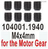 Wltoys 104072 M4 Machine screwsFor the Official Motor Gear.Total 8pcs)-M4X4.