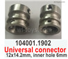 Wltoys 104072 Universal connector.104001.1902.Total 2pcs.The size is 12x14.2mm, inner hole 6mm.
