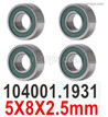 Wltoys 104072 5X8X2.5mm Bearing.104001.1931.Total 4pcs.