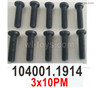Wltoys 104072 Force Screws Parts Phillips round head machine screw.104001.1914-3x10PM.Total 10pcs.