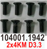 Wltoys 104072 Screws Parts Phillips countersunk head machine screws.104001.1942-2x4KM D3.3.Total 8pcs.