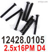Wltoys 104072 Screws Parts Phillips round head machine screws-12428.0105.Total 10pcs-M2.5X16 PM.