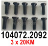 Wltoys 104072 104072.2092-Phillips countersunk head machine screw-3x20KM.