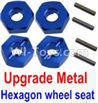 Wltoys 10428-A Upgrade Metal 12MM Hexagon wheel seat,Tire adapter(4pcs)-Dark Blue