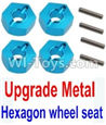 Wltoys 10428-A Upgrade Metal 12MM Hexagon wheel seat,Tire adapter(4pcs)-Light Blue For Wltoys K949 Rc Car Parts,High speed 1:10 Scale 4wd PARTS