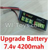 Wltoys 10428-A Upgrade 7.4v 4200mah battery with T-shape plug