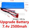 Wltoys 10428-B Upgrade 7.4v 2500mah 25C battery with T-shape plug(Size-101.6X32.8X14.3MM)-(Weight-106.3g)