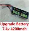Wltoys 10428-B Upgrade 7.4v 4200mah battery with T-shape plug