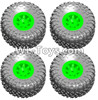 Wltoys 10428-E Wheel unit(4 set)-Green-10428-E.0705