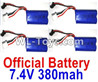 Wltoys 10428-E Battery-4pcs-7.4V 380mah Battery with SM Plug-10428-D.0700