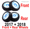Wltoys 124017 Tires Wheel unit.2 set Front + 2 Set Rear.2017 + 2018