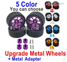 Wltoys 124017 Upgrade Parts Metal Wheels Tires + Upgrade Metal Hex wheel seat.5 Color you can choose.