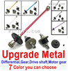 Wltoys 124017 Upgrade Metal Steel Differential unit + Steel Reduction gear Gear + Metal drive shaft + Steel Motor Gear.