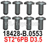 Wltoys 124019 Screws 18428-B.0553 Screws. ST2x6PB D3.5.