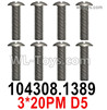 Wltoys 124019 Screws 104308.1389 Screws. 3x20PM D5.