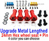 Wltoys 124019 Upgrade Metal Lengthed 24mm Hex wheel seat with pin-4 set