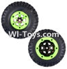 Wltoys 12423 Car Spare Parts-0071 Whole Right Wheel unit(Include the Wheel,Trie leather,upper and bottom wheel cover)-2pcs,1:12 Scale 4wd,2.4G 12423 RC racing car Parts,On Road Drift Racing Truck Car