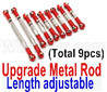 Wltoys 12427 Upgrade Metal Rod(Length adjustable)-9pcs-Red-(Include the 0018,19,20,21,22 Metal Rod)-9pcs