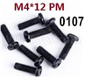 Wltoys 12427 Screws Parts-12427-00107-M4X12 PM,Cross recessed pan head screws