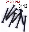 Wltoys 12427 Screws Parts-12427-00112-M2X20 PM,Cross recessed pan head screws