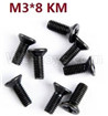 Wltoys 12427 Screws Parts-12427-00117-M3X8 KM,Cross recessed Flat head screws