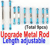 Wltoys 12428 Upgrade Parts-Metal Rod(Length adjustable)-9pcs-Blue.