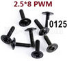 Wltoys 12428 Pan head screws with cross media(8pcs)-M2.5X8 PWM Parts, 12428-0125