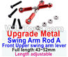 JJRC Q46 Upgrade Metal Swing arm Rod A Parts,Front upper swing arm lever Parts(2pcs)-(Full length-43-52mm)-Length adjustable