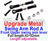 JJRC Q46 Upgrade Metal Swing arm Rod A Parts,Front upper swing arm lever Parts(2pcs)-Black(Full length-43-52mm)-Length adjustable