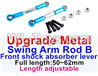JJRC Q46 Upgrade Metal Swing arm Rod B Parts,Front shock absorber lever Parts(2pcs)-Light Blue-(Full length-50-62mm)-Length adjustable