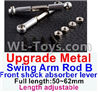 JJRC Q46 Upgrade Metal Swing arm Rod B Parts,Front shock absorber lever Parts(2pcs)-Black-(Full length-50-62mm)-Length adjustable