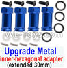JJRC Q46 Upgrade Metal 12mm inner-hexagonal adapter Parts(extended 30mm)-Blue-SLA010