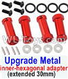 JJRC Q46 Upgrade Metal 12mm inner-hexagonal adapter Parts(extended 30mm)-Red-SLA010