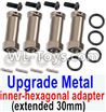 JJRC Q46 Upgrade Metal 12mm inner-hexagonal adapter Parts(extended 30mm)-Silver-SLA010