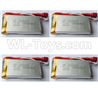 Wltoys 12628 RC Battery,7.4V 1800mAh 20C Battery(4pcs)-80mmx35mmx18mm-T shap plug-L959-P-01