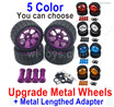 Wltoys 144001 Upgrade Metal Wheels Tires + Upgrade Metal Lengthed 24mm Hex wheel seat.