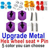 Wltoys 144001 Upgrade Metal Hex wheel seat with pin-4 set