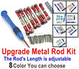 Wltoys 144001 Upgrade Metal Rod Assembly Kit. Total 7pcs Rod + Screws drivers + screws