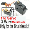 Wltoys 144001 Upgrade Metal Servo with Metal Servo Gear,17g Torque with 3 Wire.