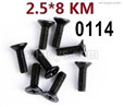 Wltoys 144001 Screws-Cross Flat head tooth screws-2.5X8kM-8pcs-12428.0114