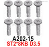 Wltoys 144001 Screws-Cross Flat head tooth screws-2X8KB-8pcs-A202-15
