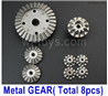 Wltoys 144002 Whole Metal Differentials Gear Kit.Total 8pcs.