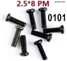 Wltoys 144002 screws Parts-12428.0101 Cross recessed pan head screws(8PCS)-M2.5X8 PM.