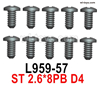 Wltoys 144002 Screws Parts-L959-57 Screws. ST 2.6x8PB D4.Total 10pcs.