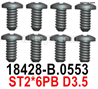 Wltoys 144002 Screws Parts-18428-B.0553 Screws. ST2x6PB D3.5.Total 8pcs.