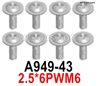 Wltoys 144002 Screws Parts-A949-43 Screws. 2.5x6PWM6.Total 8pcs.